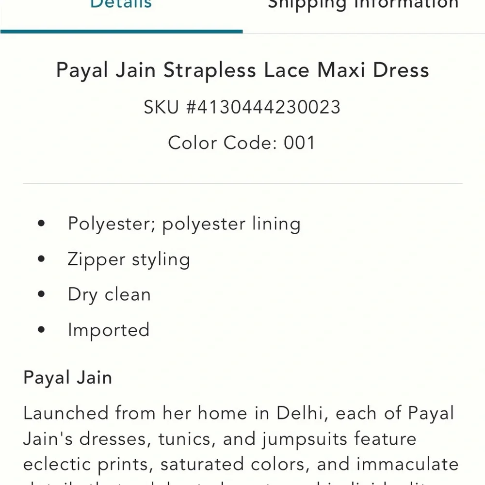 Anthropologie Payal Jain Strapless Lace Maxi Dress - Picture 2 of 5